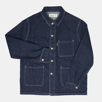 Le Laboureur x Gardenheir Stonewashed Work Jacket in Dark Denim