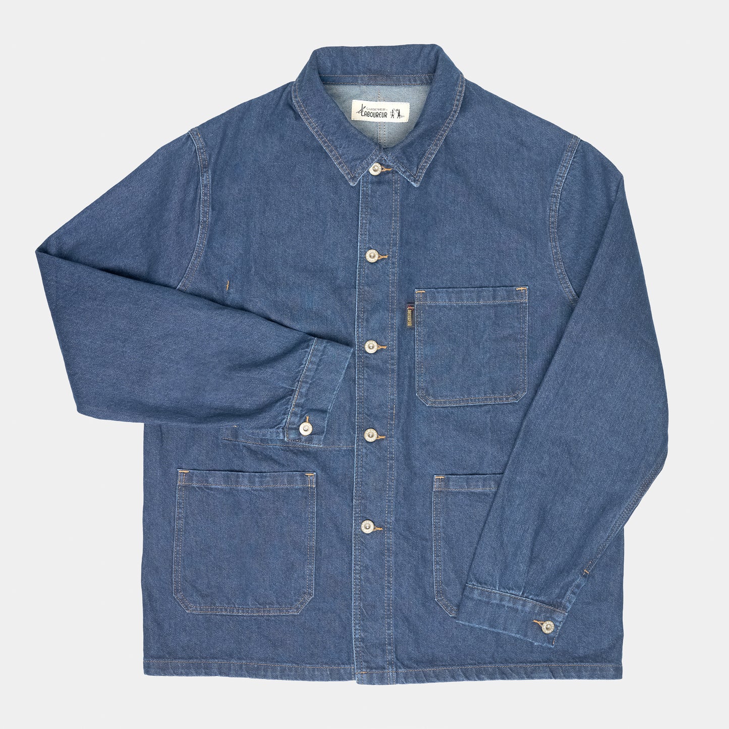 Le Laboureur x Gardenheir Stonewashed Work Jacket in Light Denim