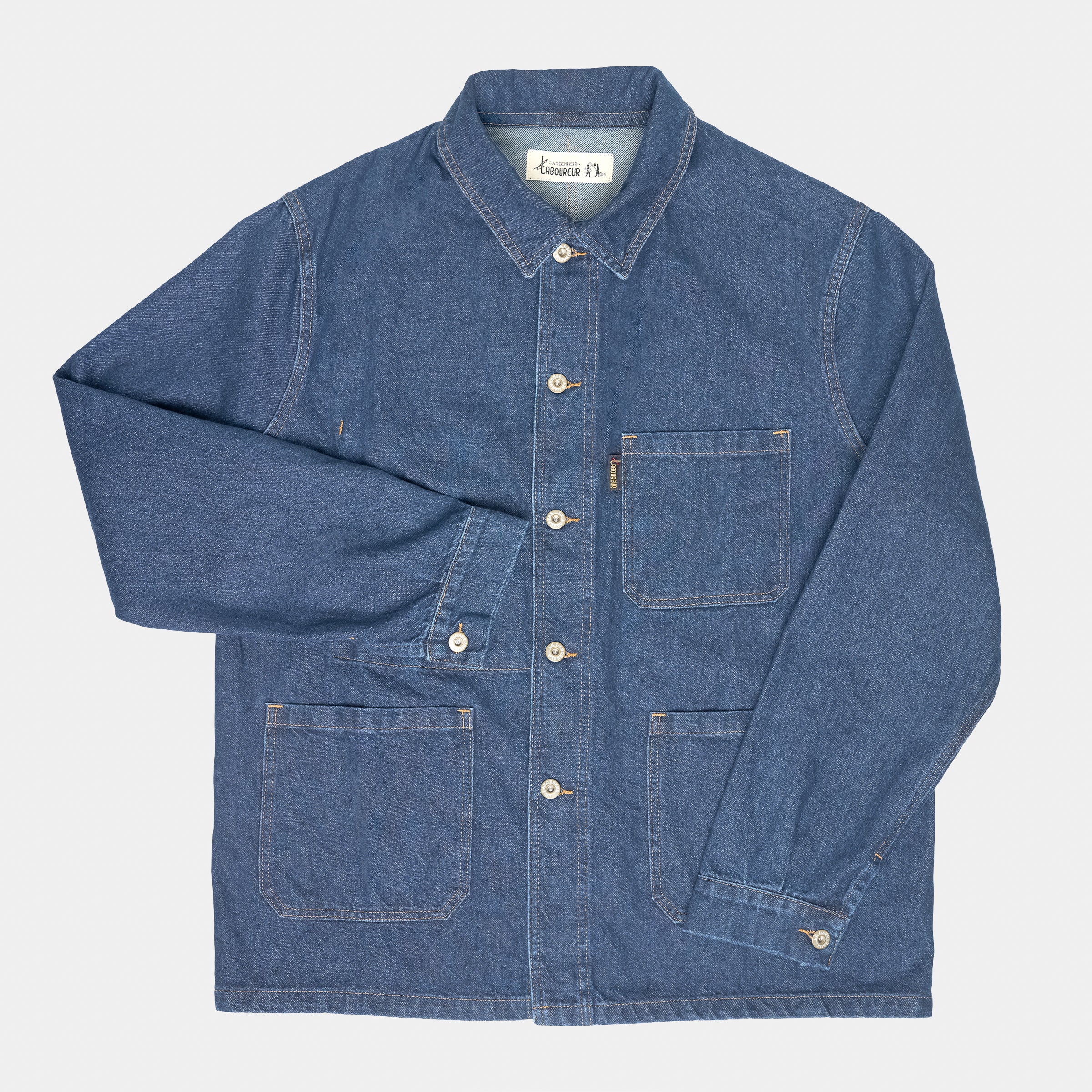 Le Laboureur x Gardenheir Stonewashed Work Jacket in Light Denim
