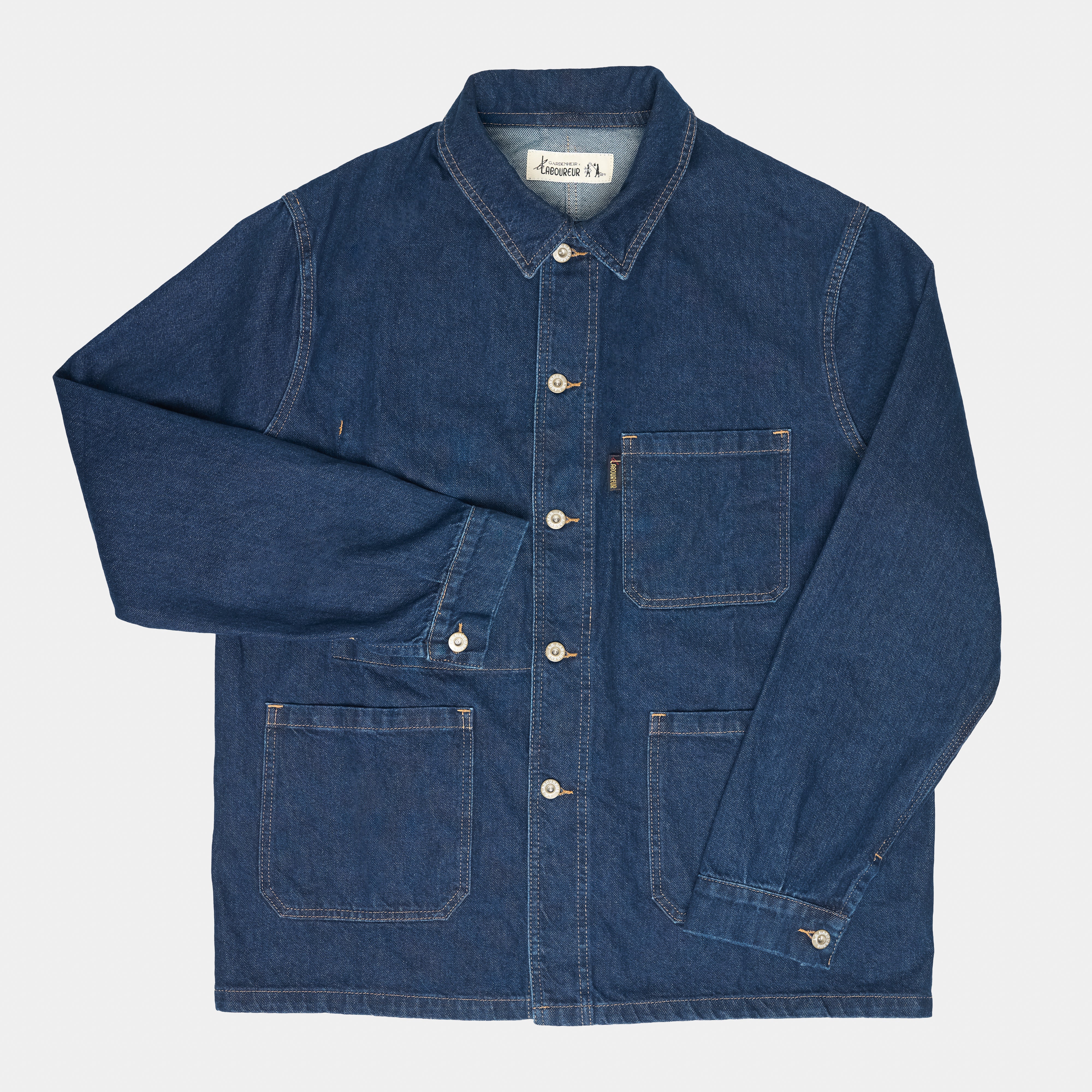 Le Laboureur x Gardenheir Stonewashed Work Jacket in Medium Denim
