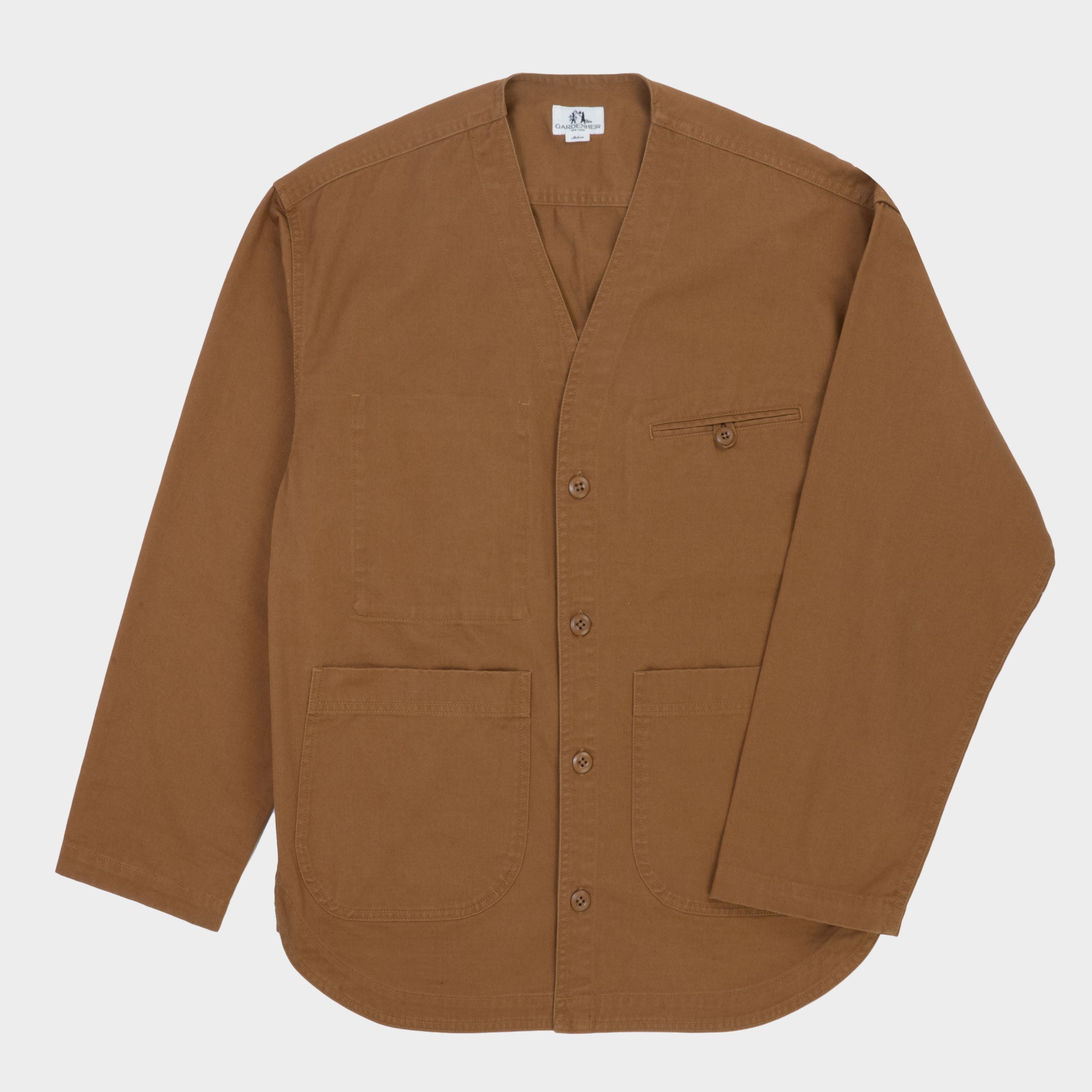 Washed Cotton Twill Easy Gardening Jacket in British Tan