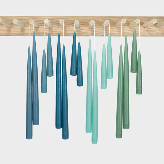 Hand Dipped Taper Candles in Seaside Palette