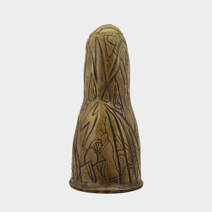 Vintage Ceramic Large Sculpture with Abstracted Thunder Motif