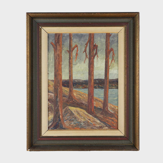 Vintage West Coast Forest Painting, 1930s