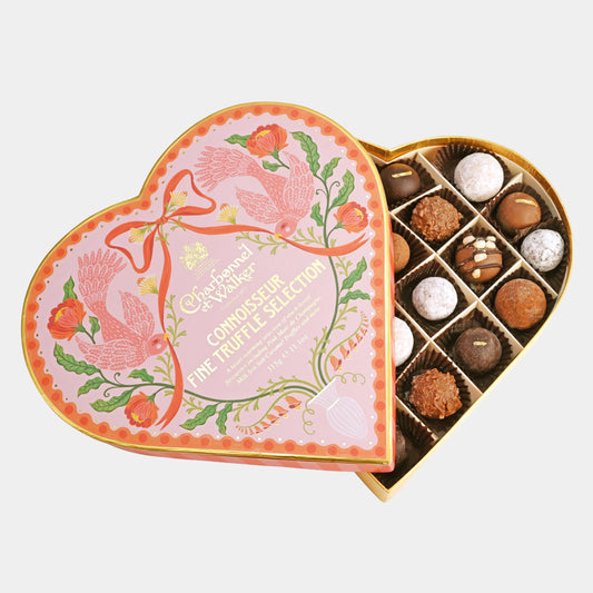 Charbonnel et Walker English Connosseur Fine Trufle Heart Selection