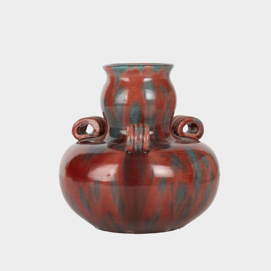 Vintage Japanese Awaji Ware Flambe Vase 2, Japan, 1920s