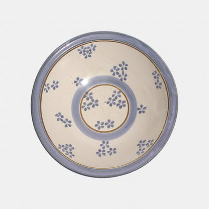 Vintage Ceramic Serving Bowl with Floral Motif