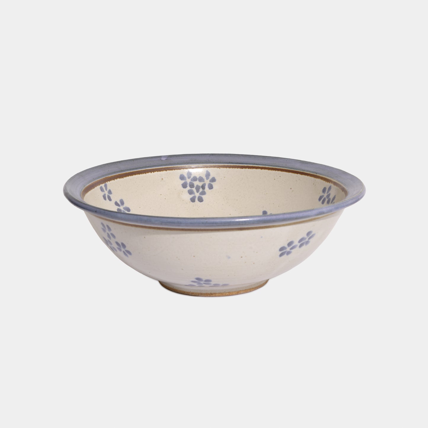 Vintage Ceramic Serving Bowl with Floral Motif