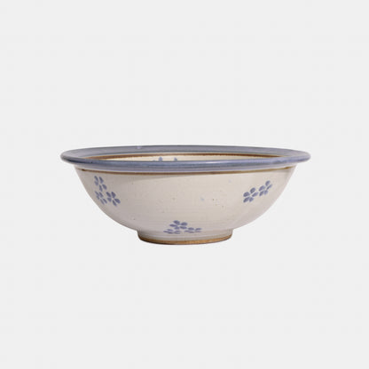 Vintage Ceramic Serving Bowl with Floral Motif