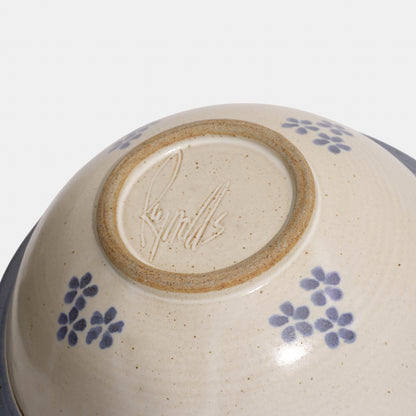 Vintage Ceramic Serving Bowl with Floral Motif