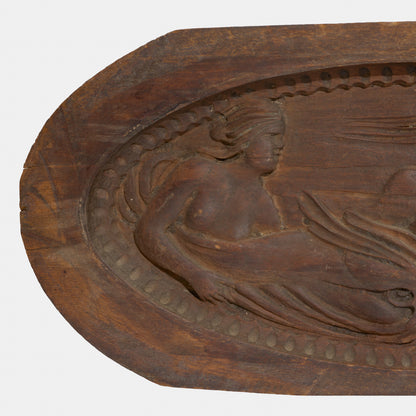 Antique Carved Wood Relief Depicting Triton and Sirens