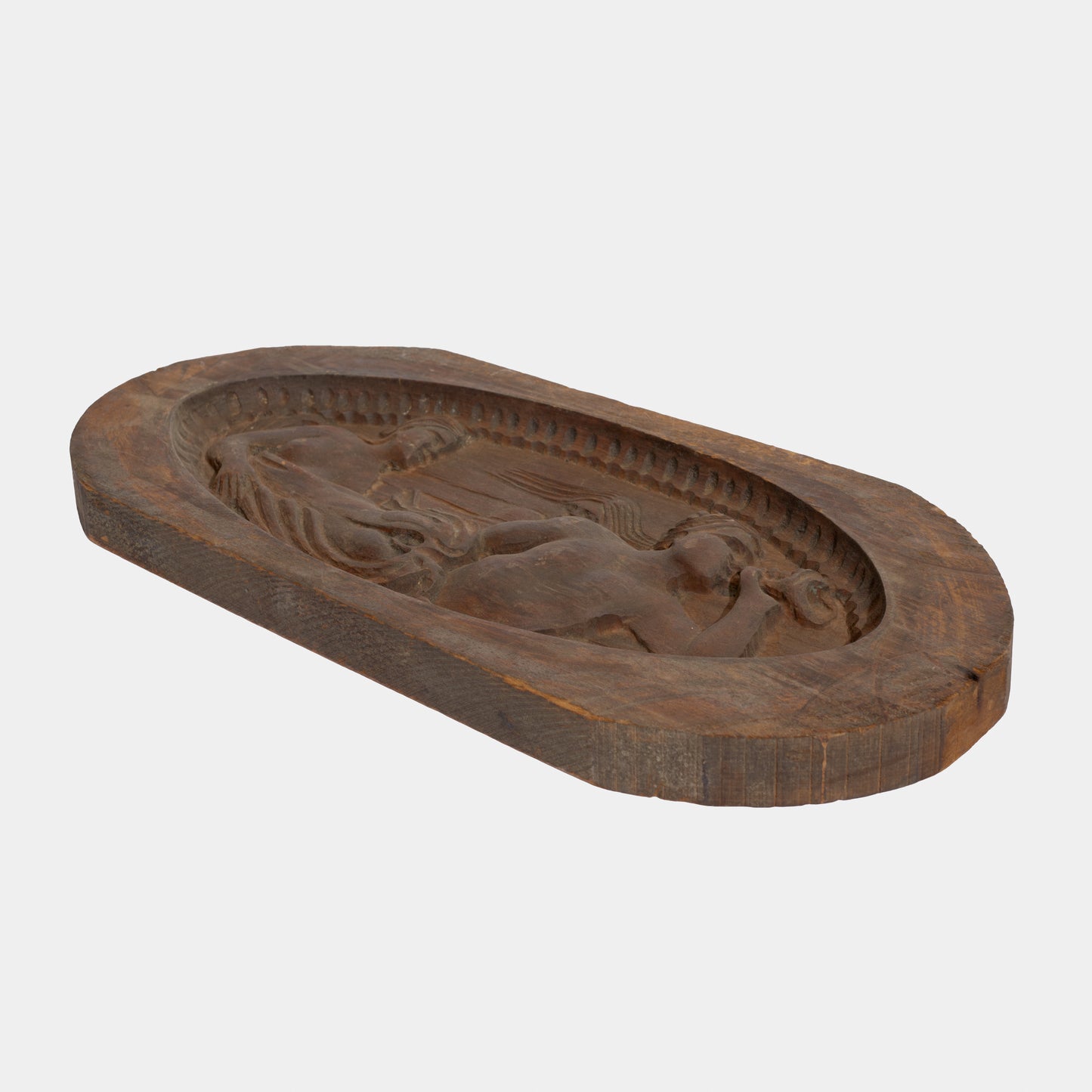 Antique Carved Wood Relief Depicting Triton and Sirens