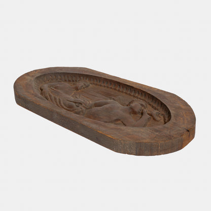 Antique Carved Wood Relief Depicting Triton and Sirens