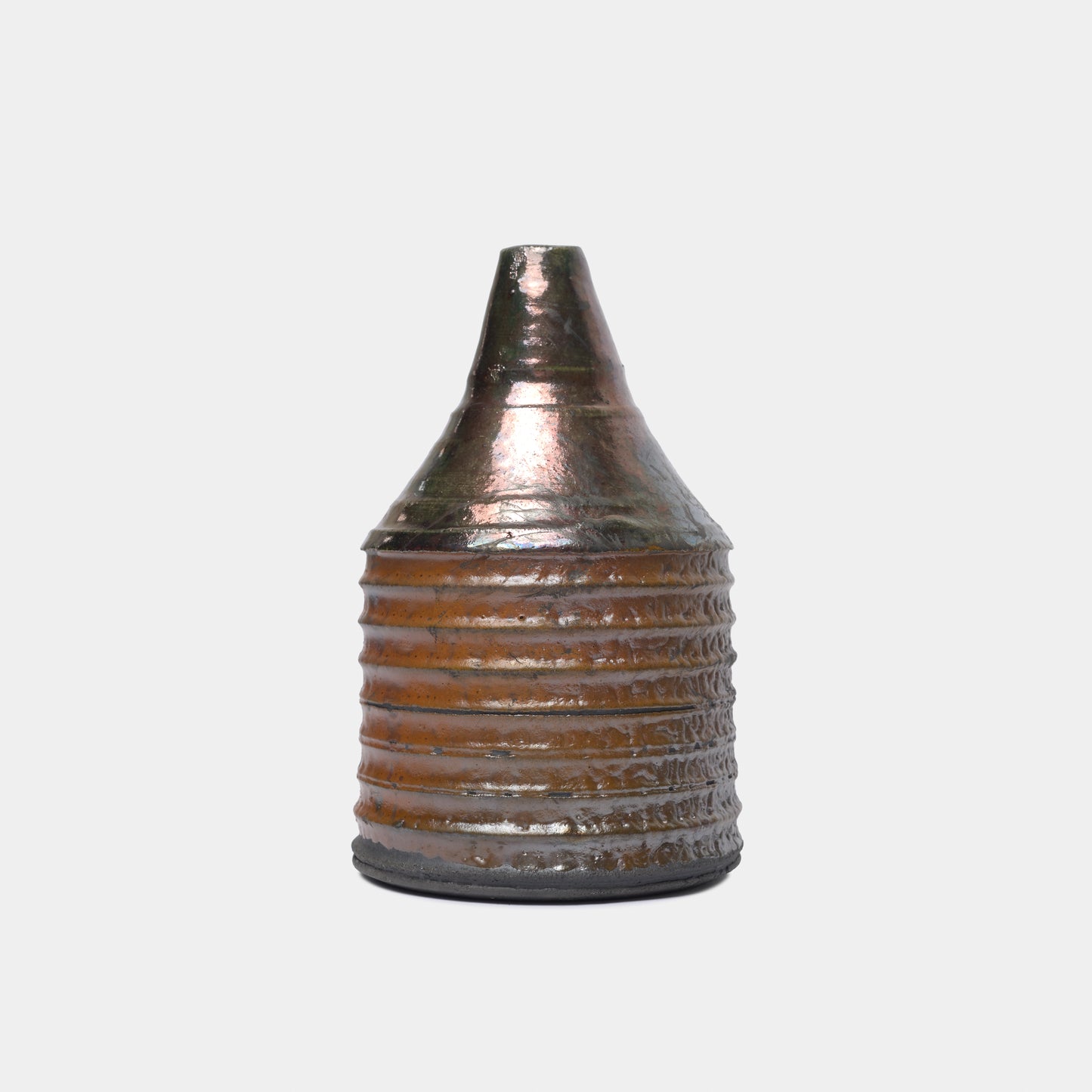 Vintage Ceramic Ribbed Bud Vase
