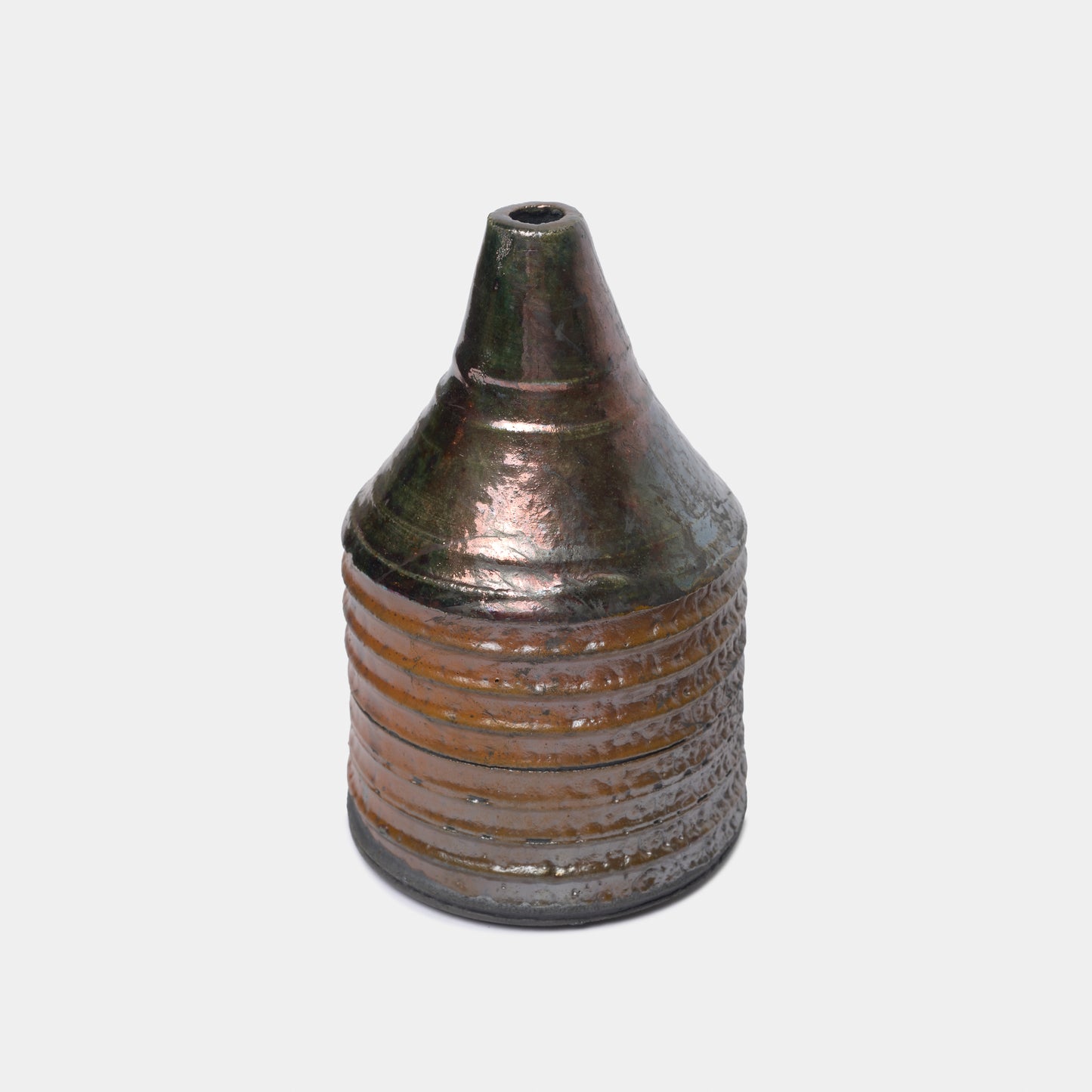 Vintage Ceramic Ribbed Bud Vase