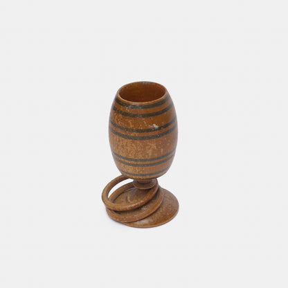 Antique Treenware Small Goblet with Captive Rings