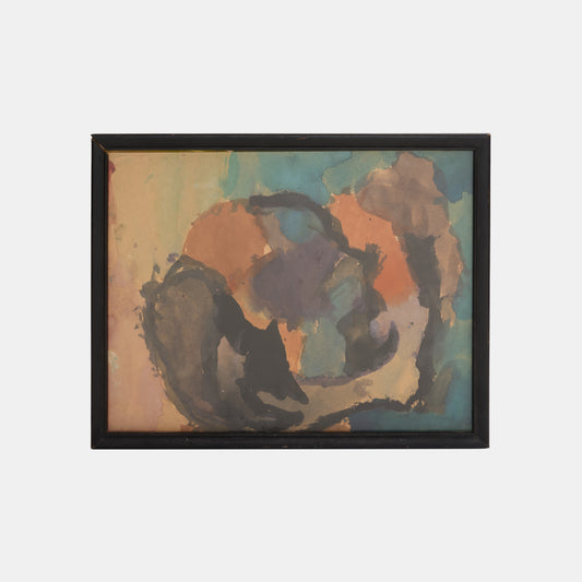 Vintage Abstract Watercolor Painting