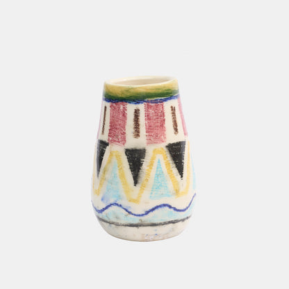 Vintage Ceramic Vase with Geometric Patterns
