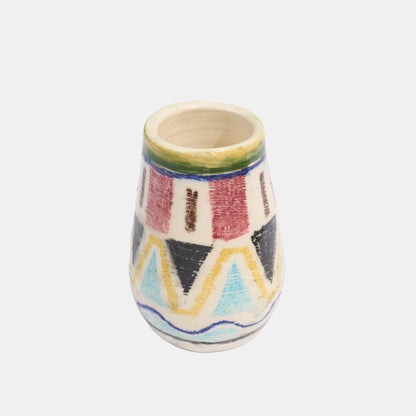 Vintage Ceramic Vase with Geometric Patterns