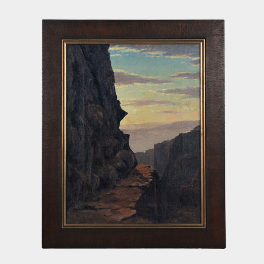 Vintage Chasm Oil Painting, Canada, 20th C.