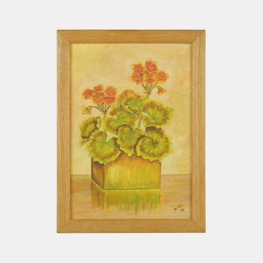 Vintage Painting of Geraniums, 1944