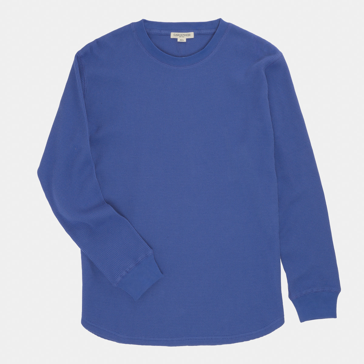 Waffle Long Sleeve Crewneck in French Blue