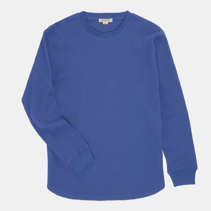 Waffle Long Sleeve Crewneck in French Blue