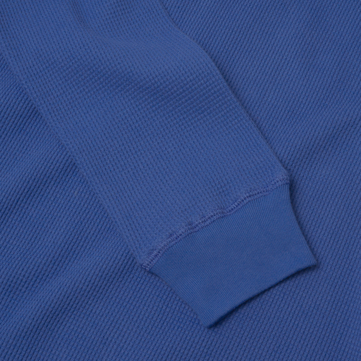 Waffle Long Sleeve Crewneck in French Blue