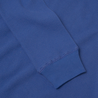 Waffle Long Sleeve Crewneck in French Blue