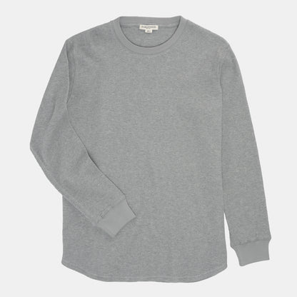 Waffle Long Sleeve Crewneck in Grey