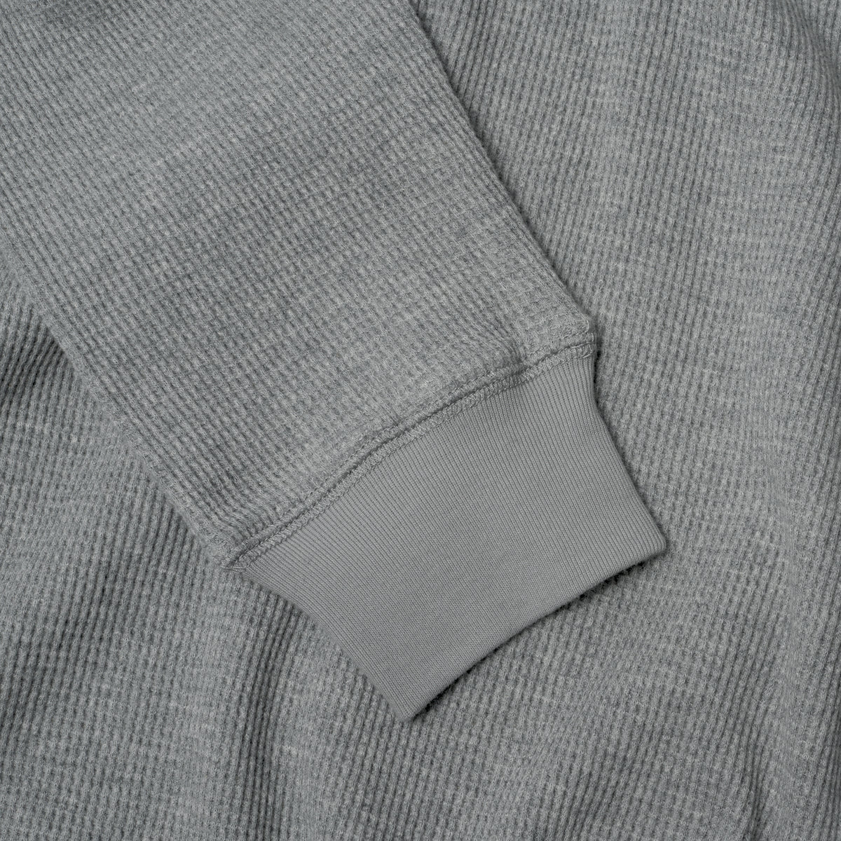 Waffle Long Sleeve Crewneck in Grey