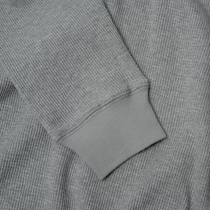 Waffle Long Sleeve Crewneck in Grey