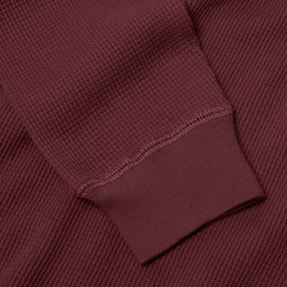 Waffle Long Sleeve Crewneck in Oxblood