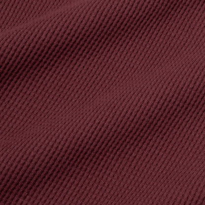 Waffle Long Sleeve Crewneck in Oxblood