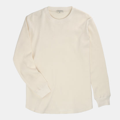 Waffle Long Sleeve Crewneck in Porcelain