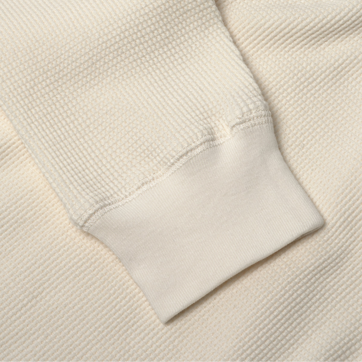 Waffle Long Sleeve Crewneck in Porcelain
