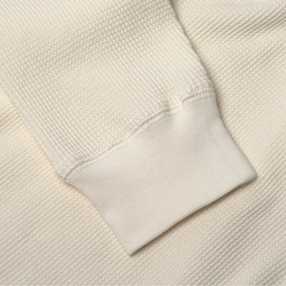 Waffle Long Sleeve Crewneck in Porcelain
