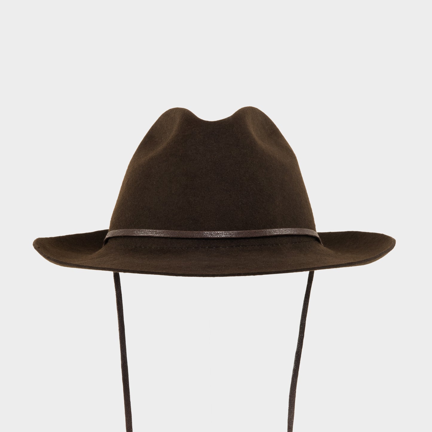 Felted Wool Hat with Chin Strap