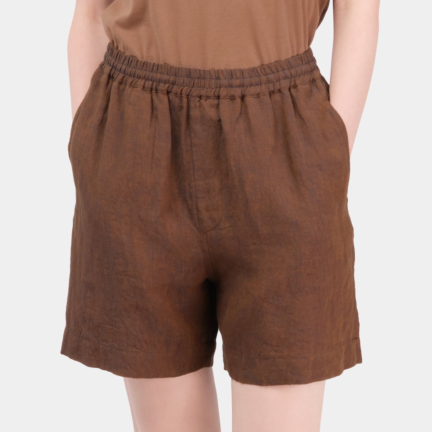 Washed Linen Relaxed Short in Bronze