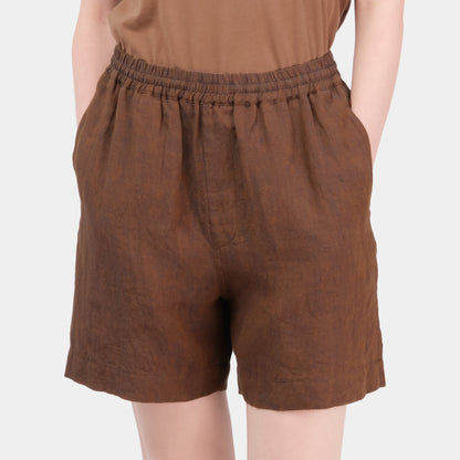 Washed Linen Relaxed Short in Bronze