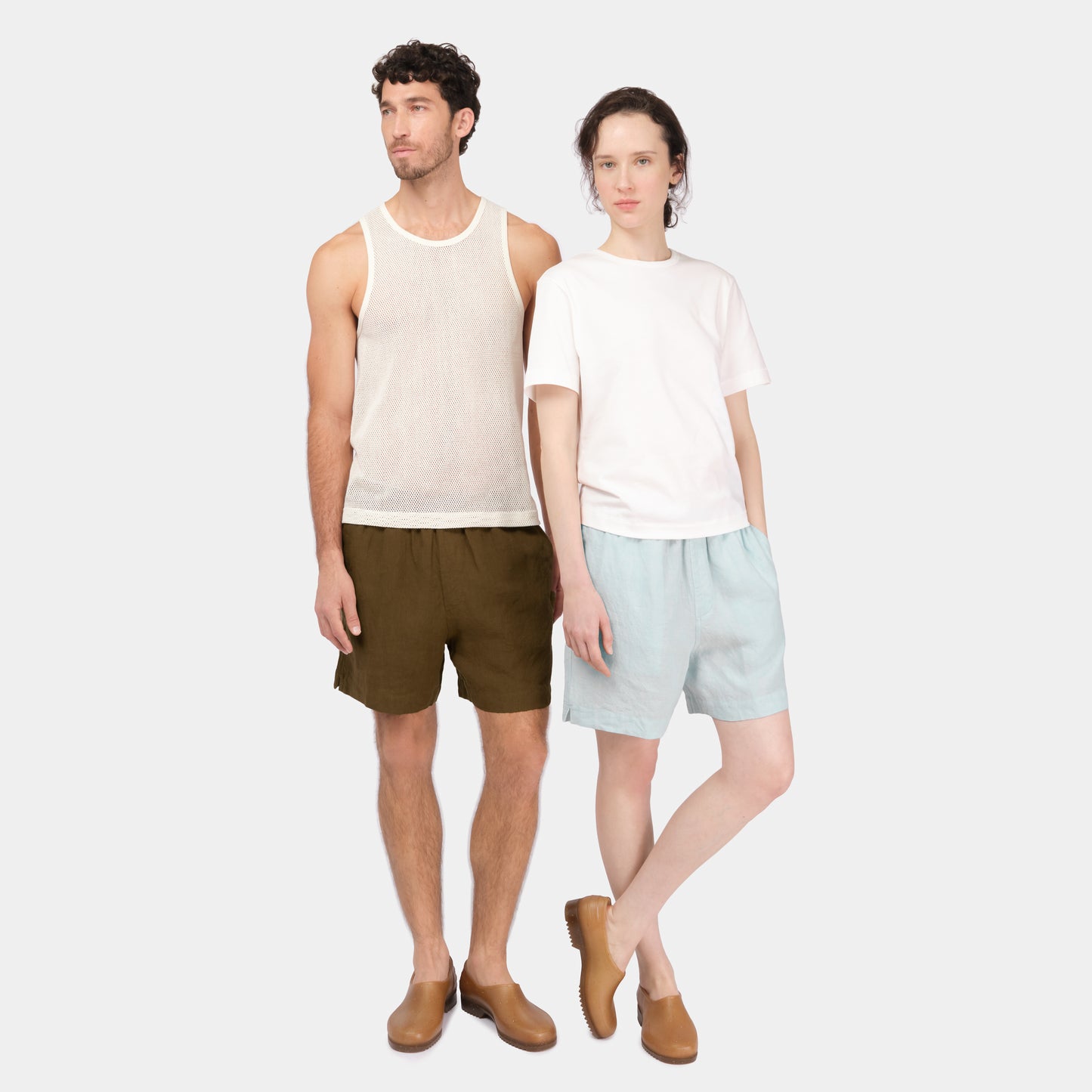 Washed Linen Relaxed Short in Sky Blue