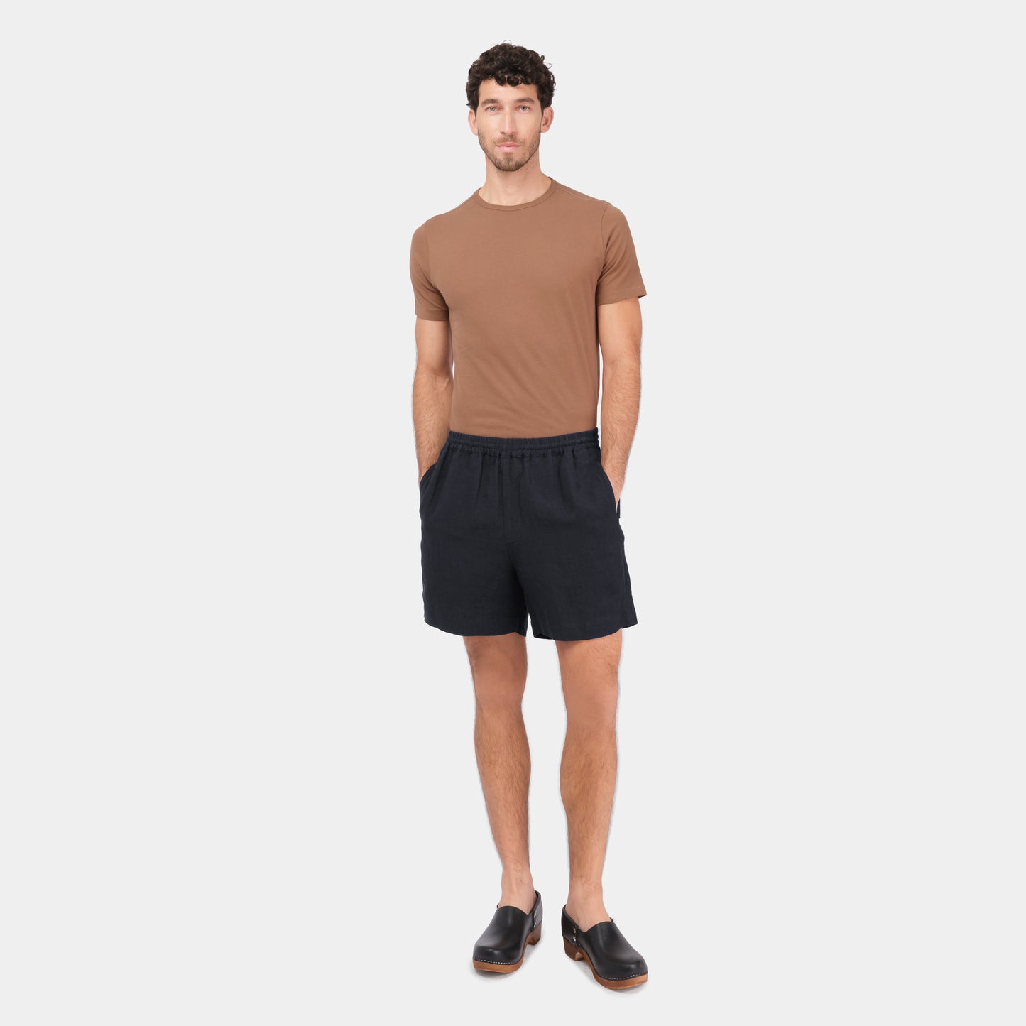 Washed Linen Relaxed Short in Ink