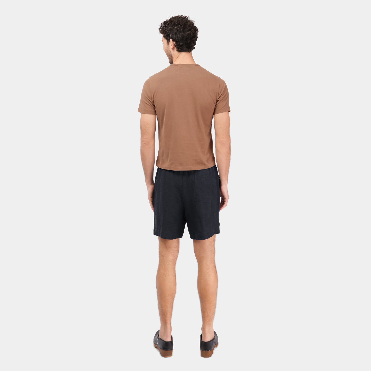Washed Linen Relaxed Short in Ink