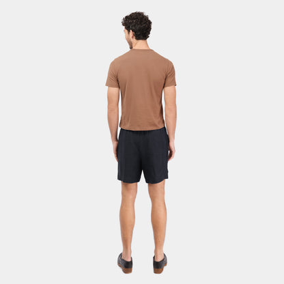 Washed Linen Relaxed Short in Ink