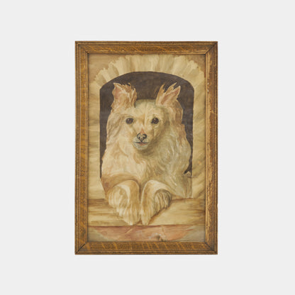 Antique Watercolor of Dog, 1906