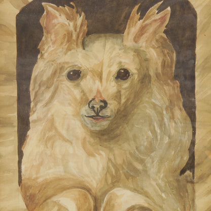 Antique Watercolor of Dog, 1906