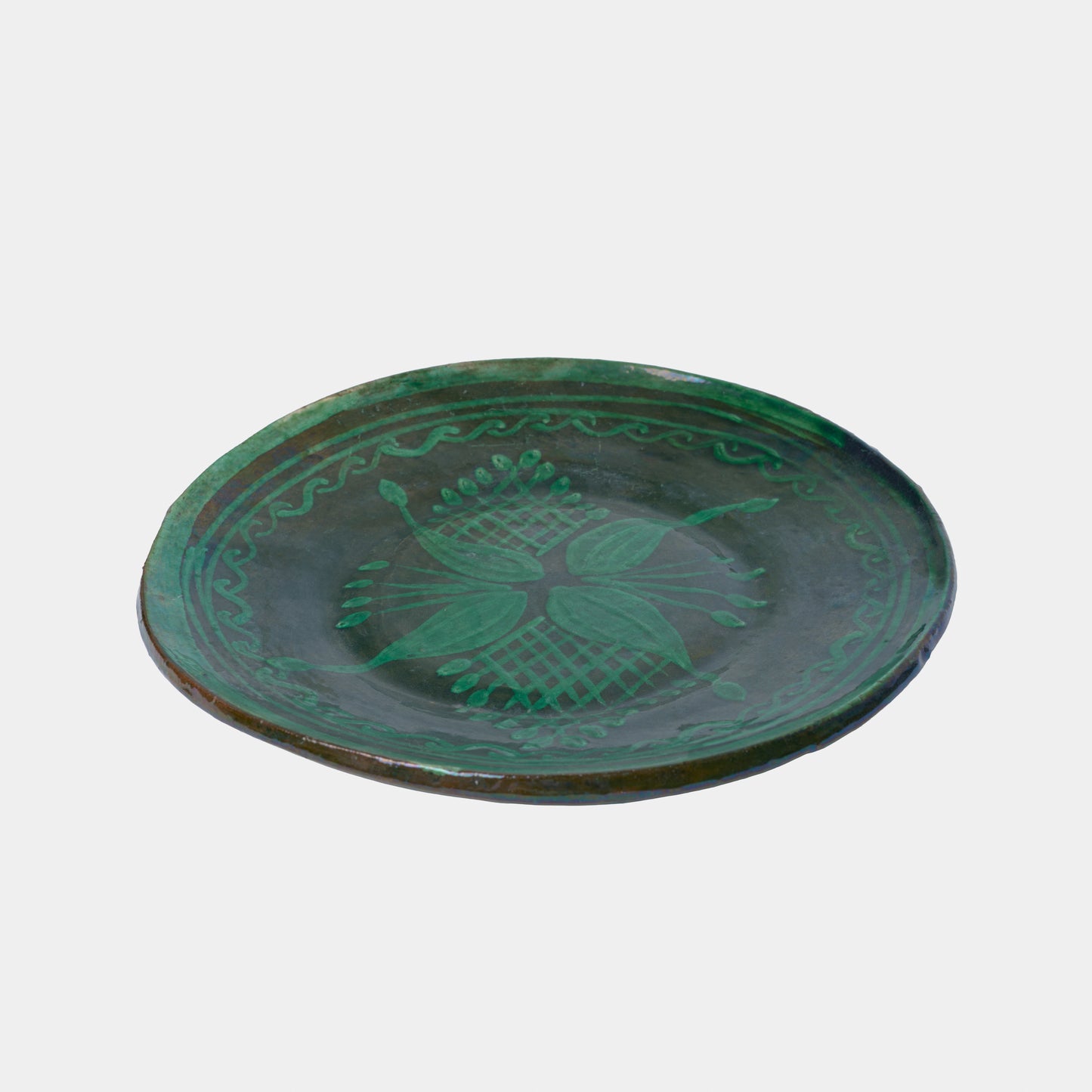 Vintage Slip Painted Redware Plate
