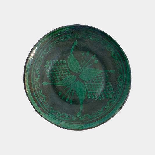 Vintage Slip Painted Redware Plate