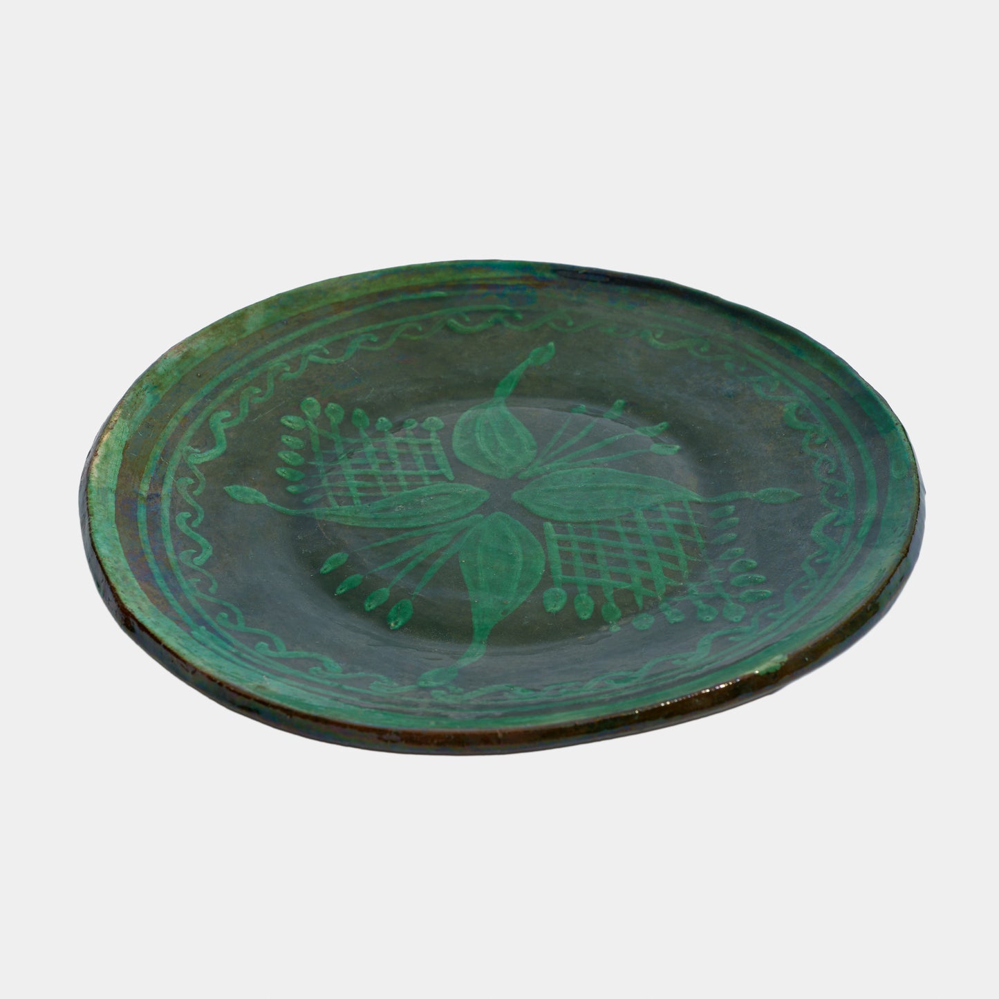 Vintage Slip Painted Redware Plate