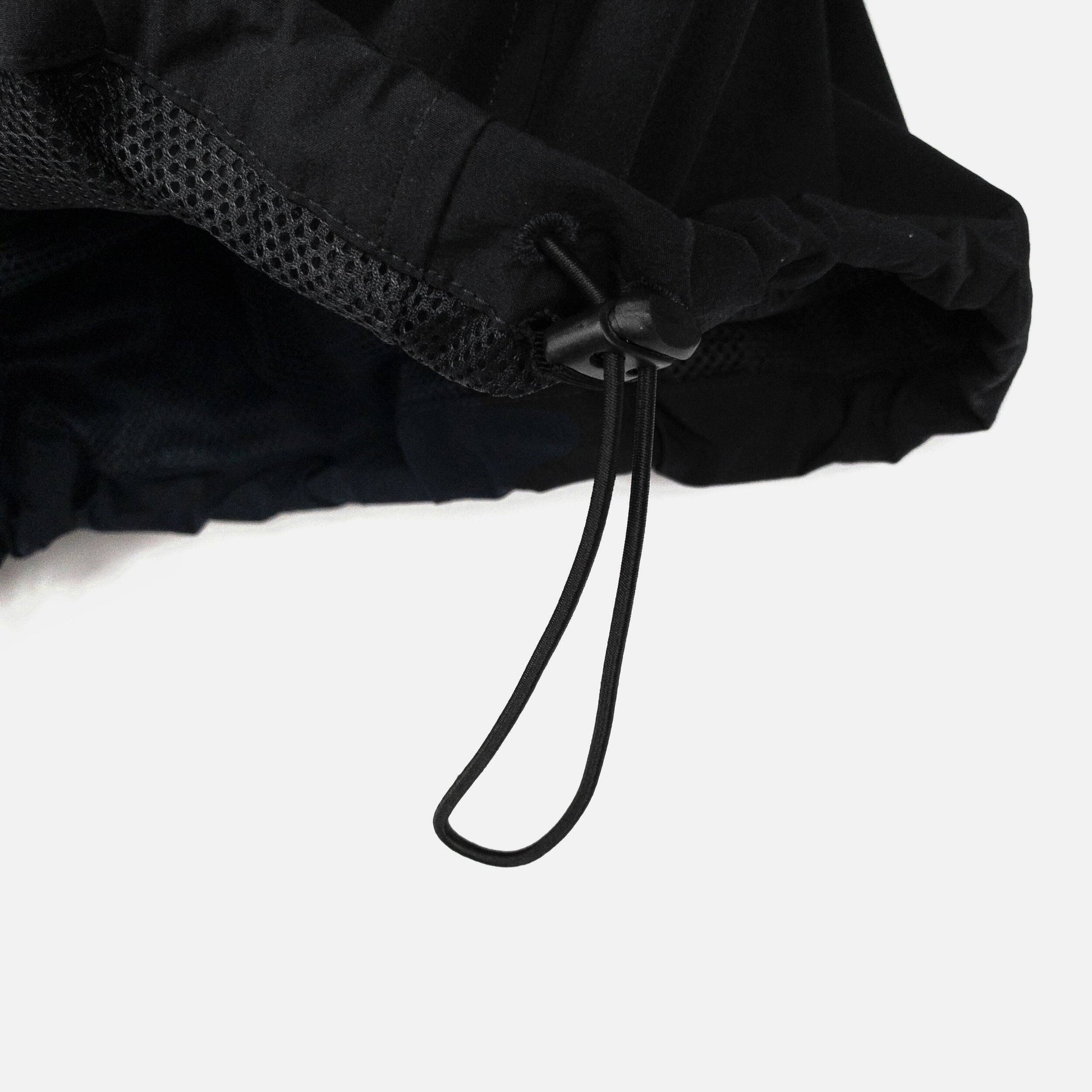 Hooded Zip Front Windbreaker in Black